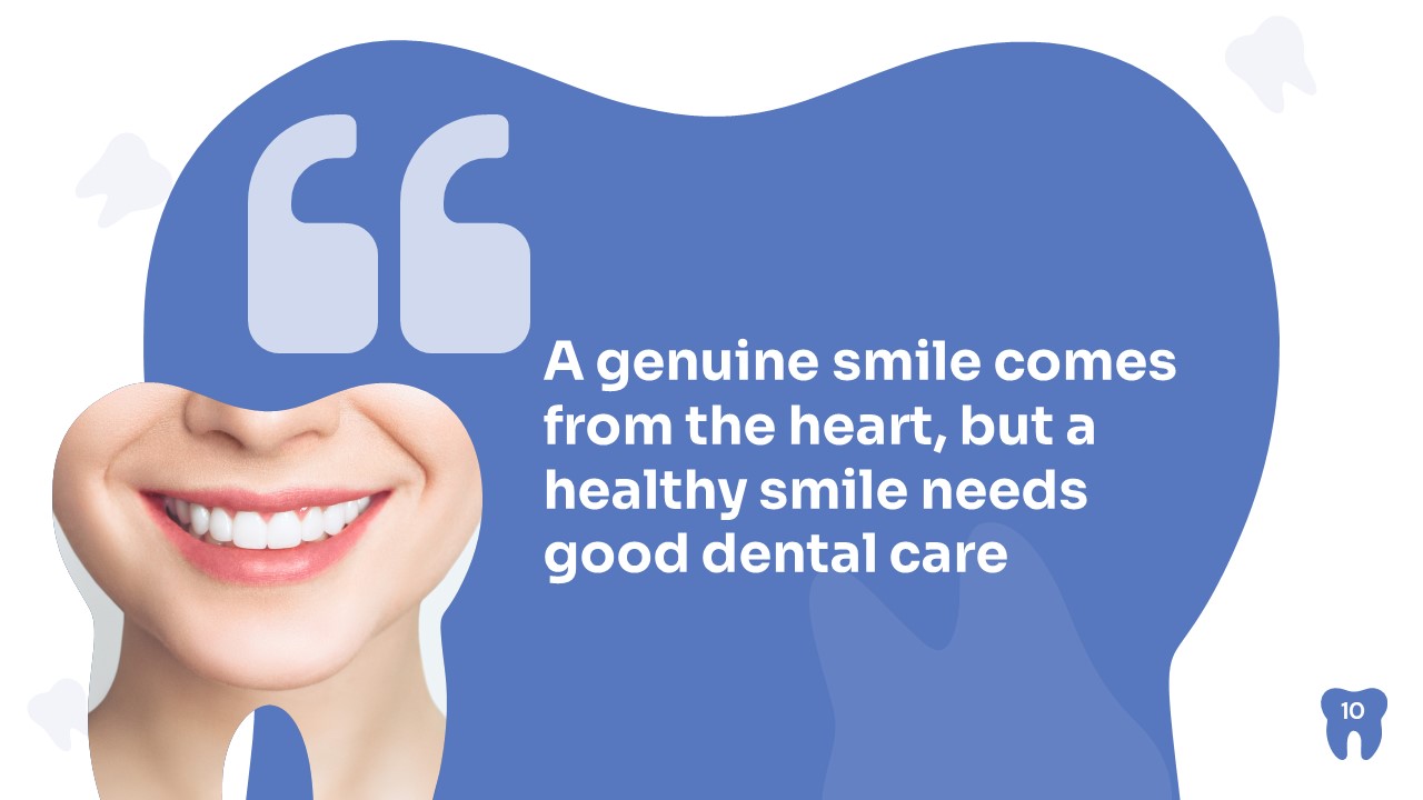 Dental Clinic PowerPoint quotes slide