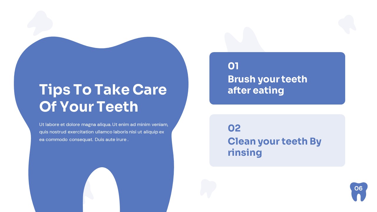 Dental Clinic PowerPoint tips slide