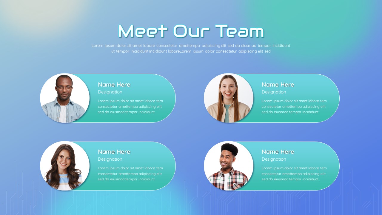 Electronics team members PowerPoint Template