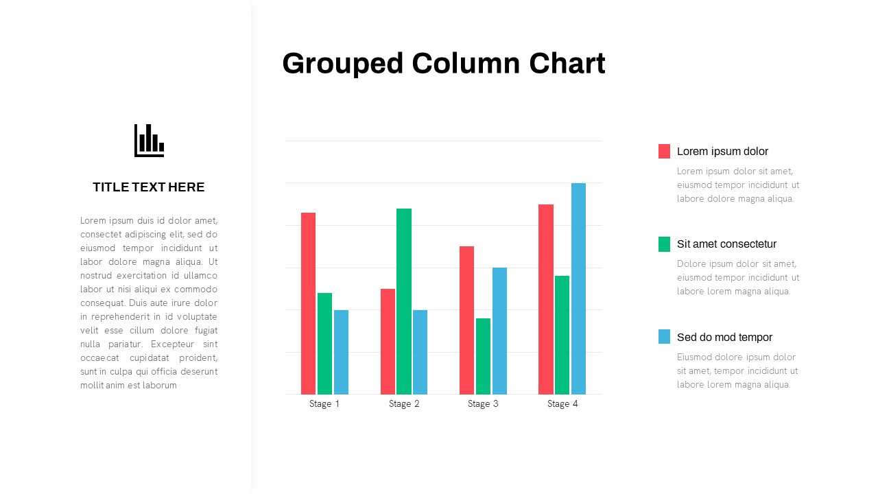 Grouped Column Chart PowerPoint Template