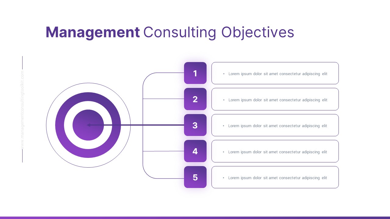 Management Consulting Toolkit PowerPoint Template objectives