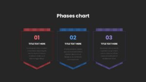 PowerPoint Template With 3 Phases Dark