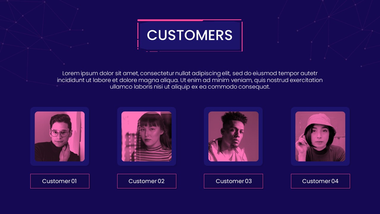 Prezi Style customers blue Template