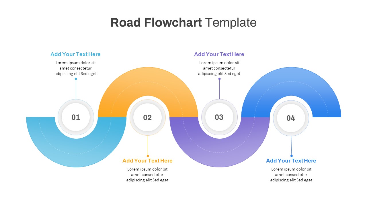 Road Flowchart PowerPoint Template