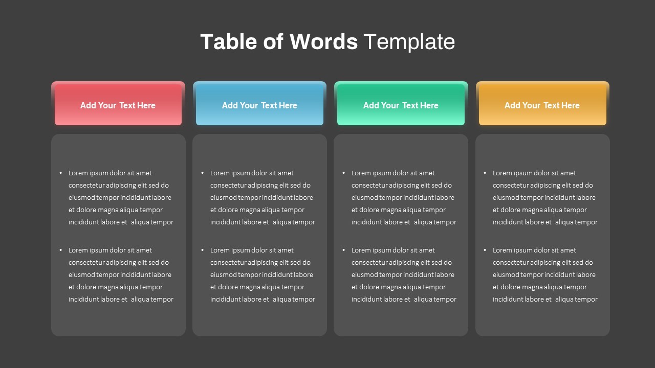 words slide presentation