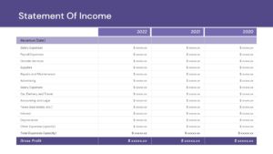 statement of income ppt template