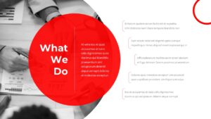 what we do Red White PowerPoint slide