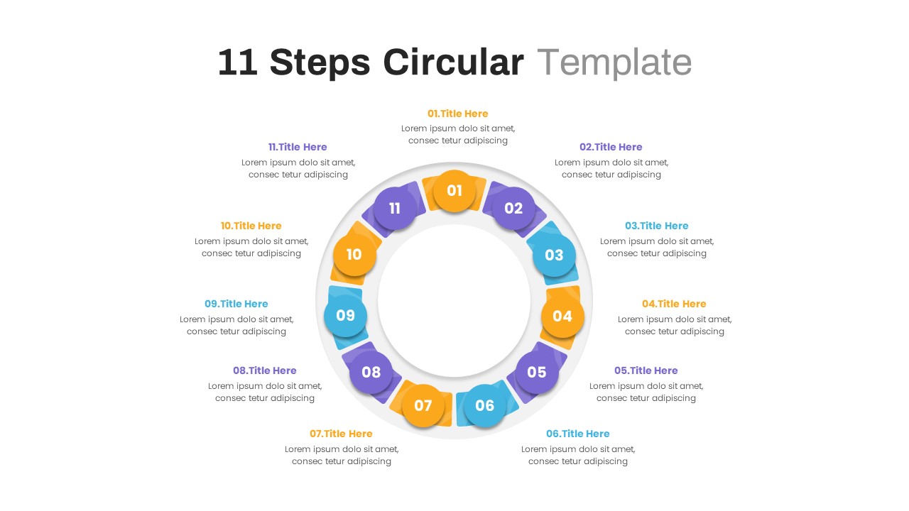 11 Steps Circular PowerPoint Template