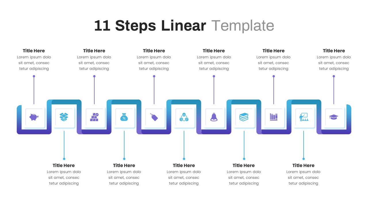 11 Steps Linear PowerPoint Template
