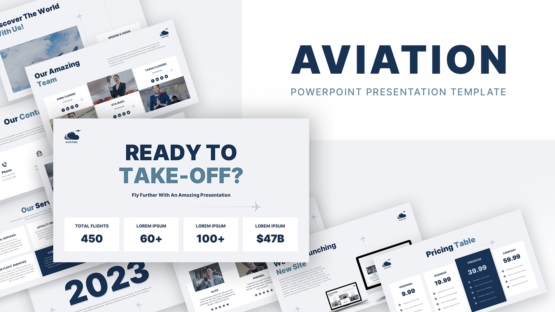 Aviation Industry PowerPoint Template Cover Image