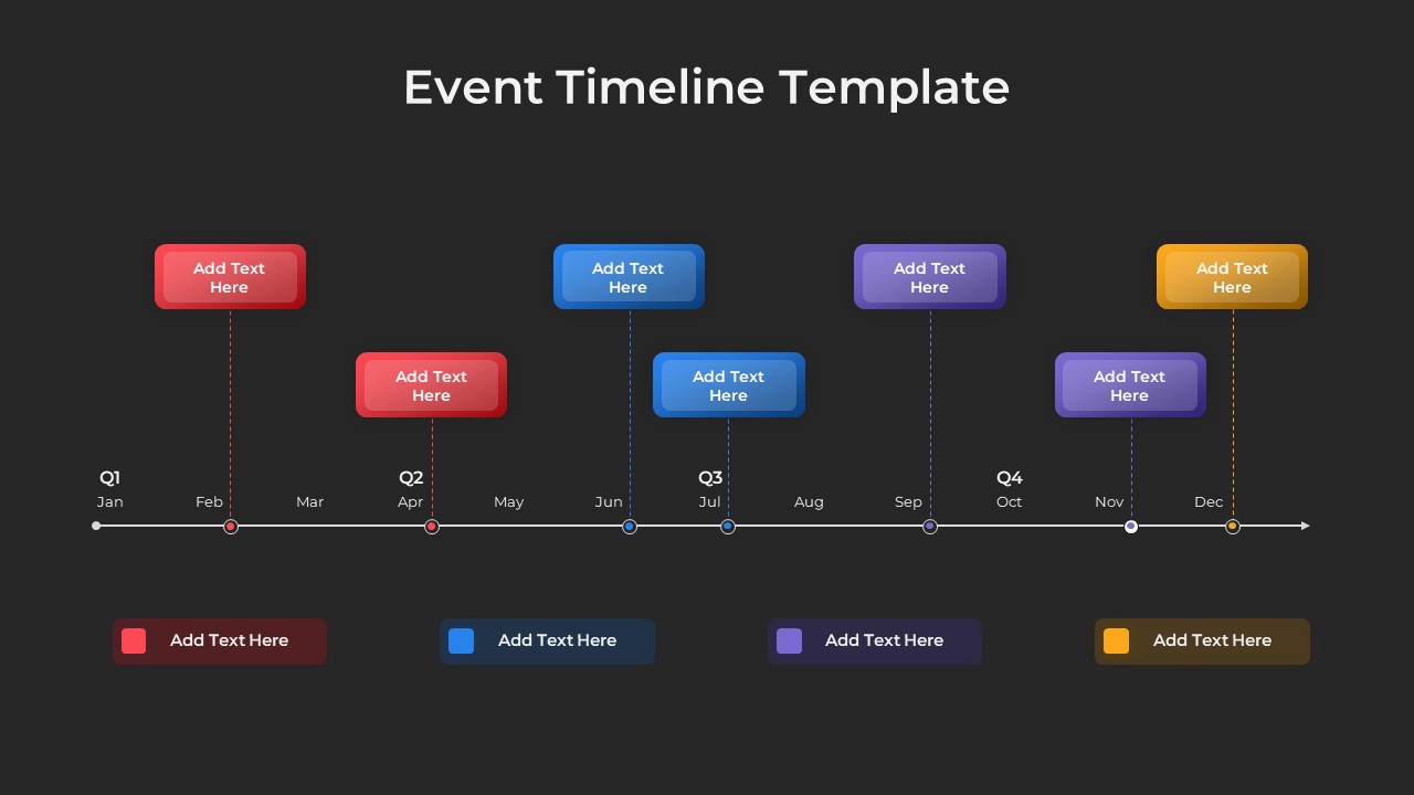 Event Timeline PPT Template with Black Background