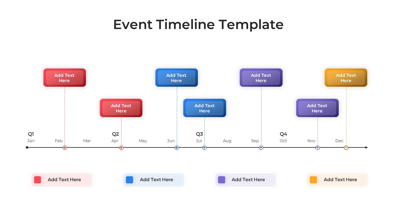 Event Timeline PPT Template with White Background