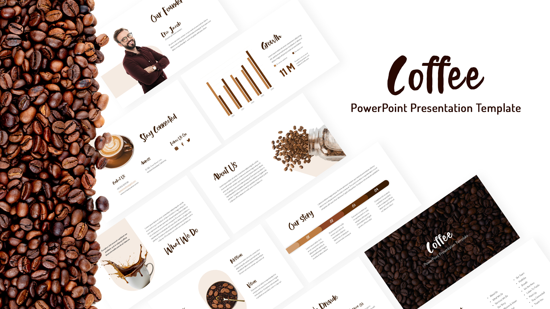 Free Coffee PowerPoint Template Deck Cover Image