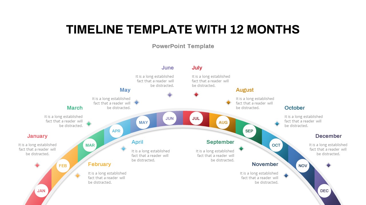 Timeline PowerPoint Template with Months