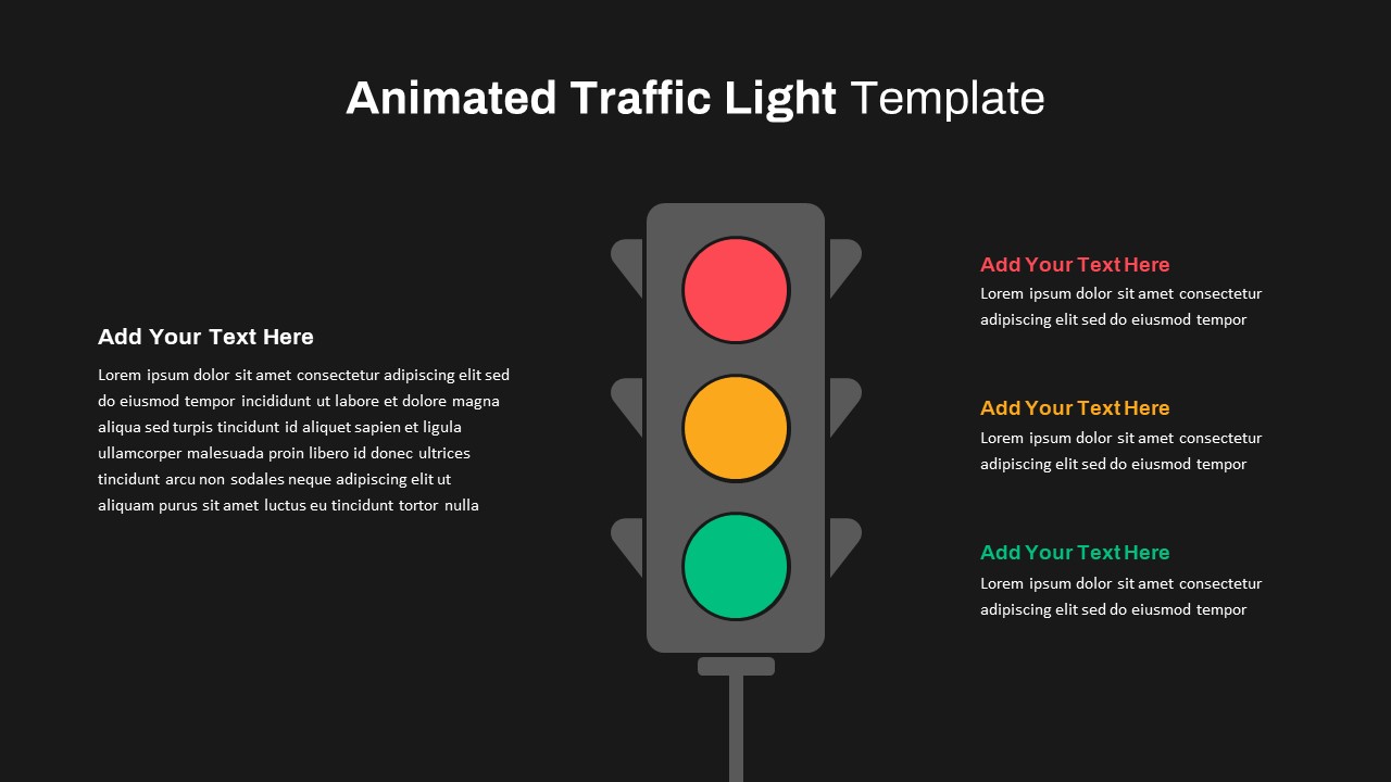 Traffic Lights Changing Colors  3D Animated Clipart for PowerPoint 