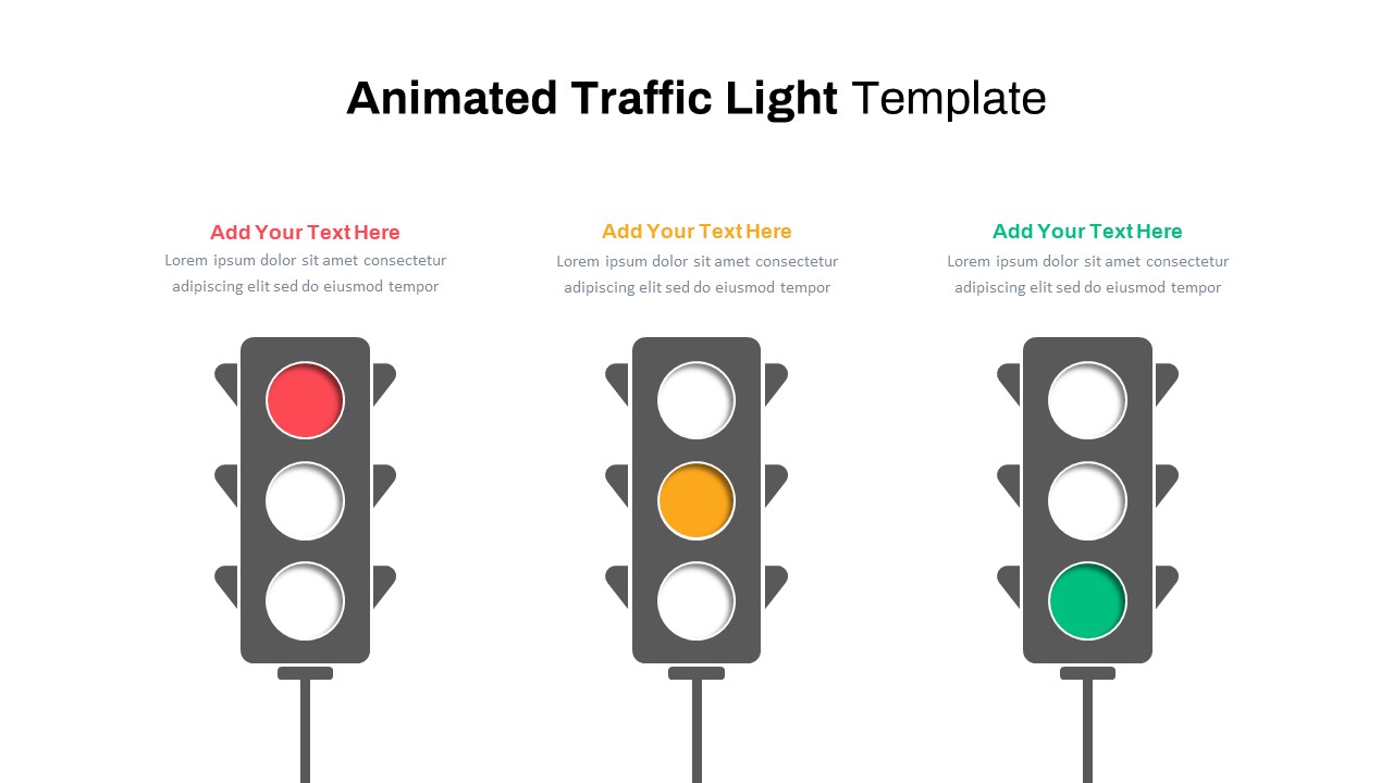 Animated Traffic Light ppt template