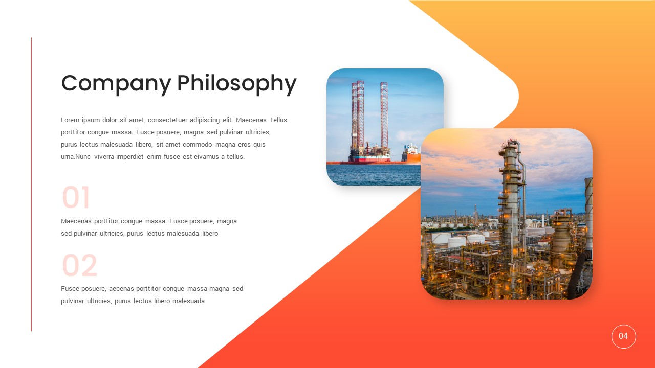 Oil And Gas company philosophy PowerPoint Template