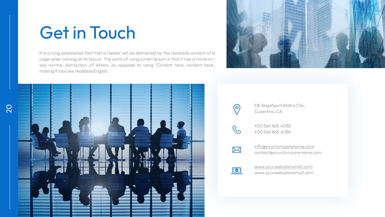 text heavy contact powerpoint slide