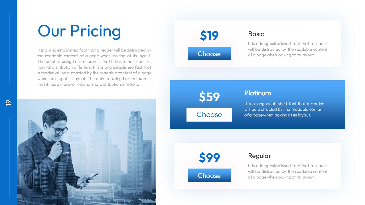 text heavy pricing powerpoint slide