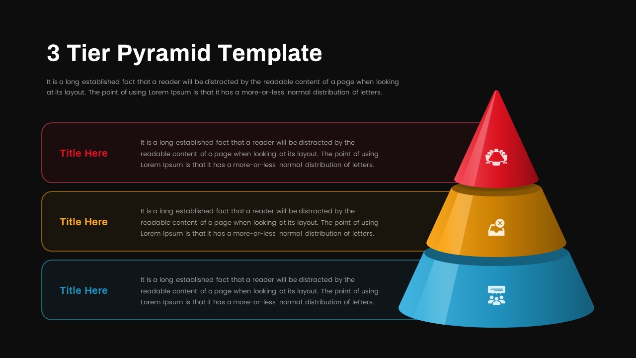 3 Tier Pyramid PowerPoint Template downloadable