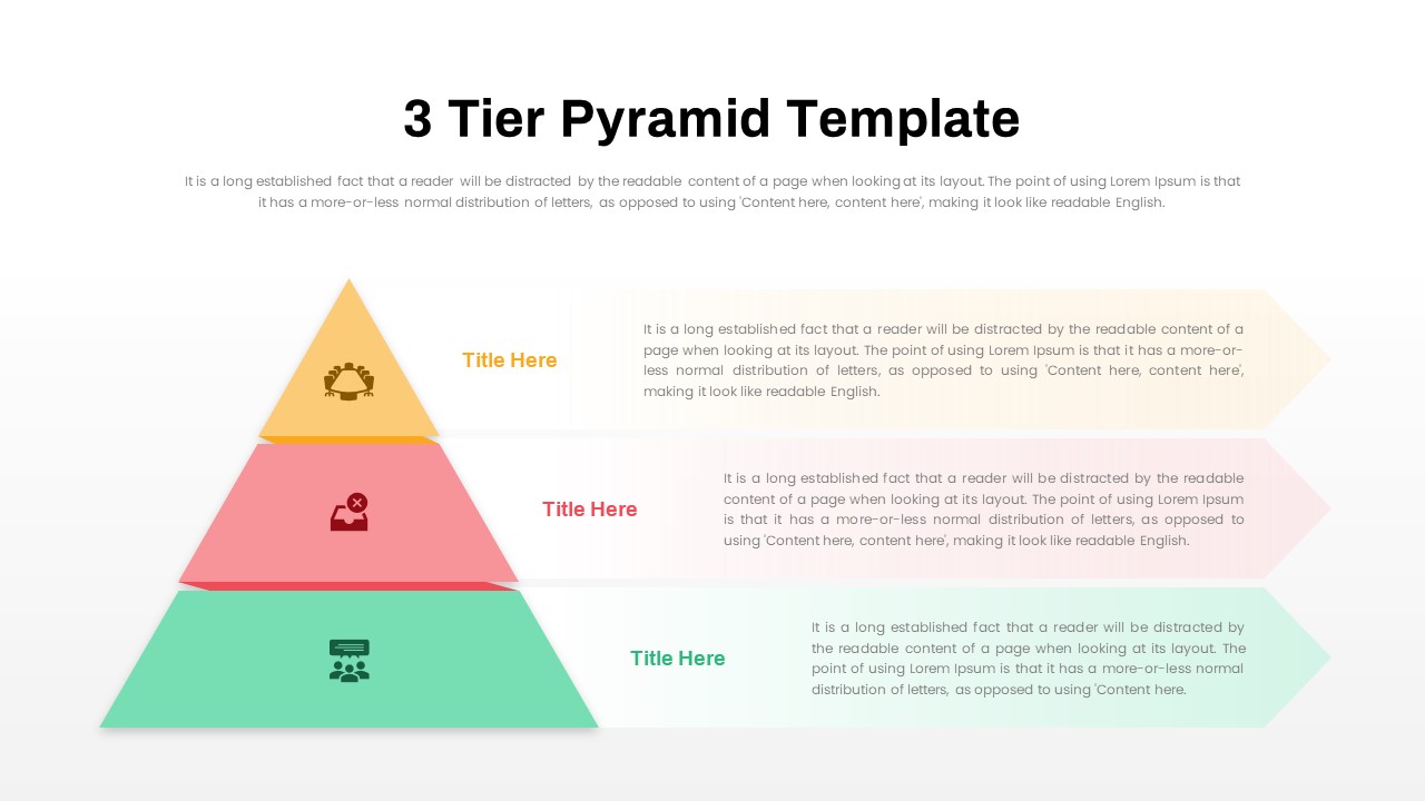 3 Tier Pyramid PowerPoint Template