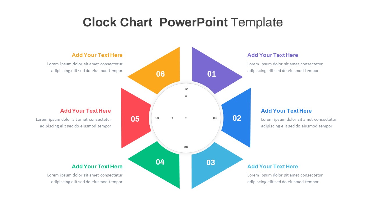 Clock Chart Template PowerPoint