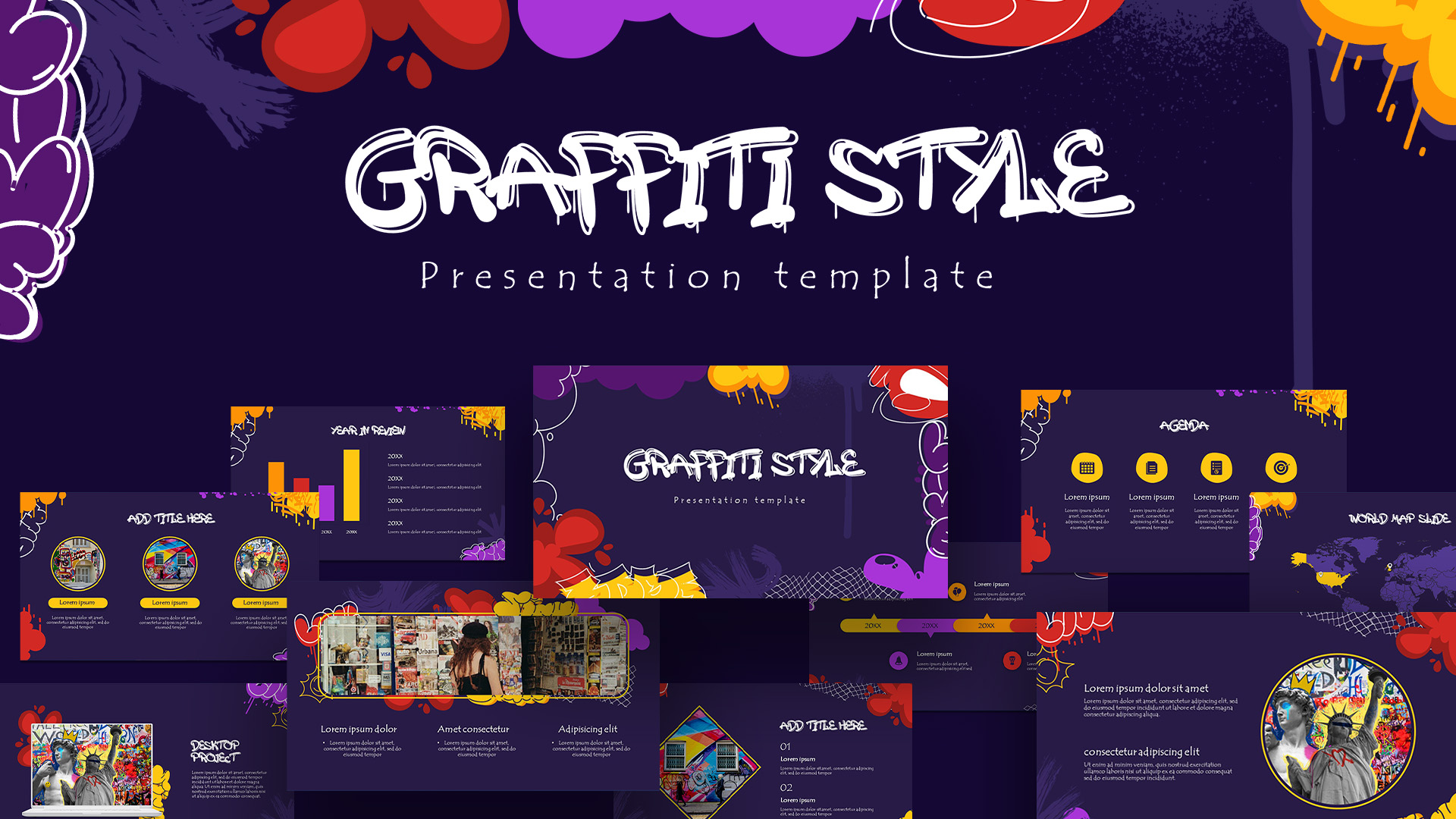 Free Graffiti Style PowerPoint Presentation Template - SlideBazaar