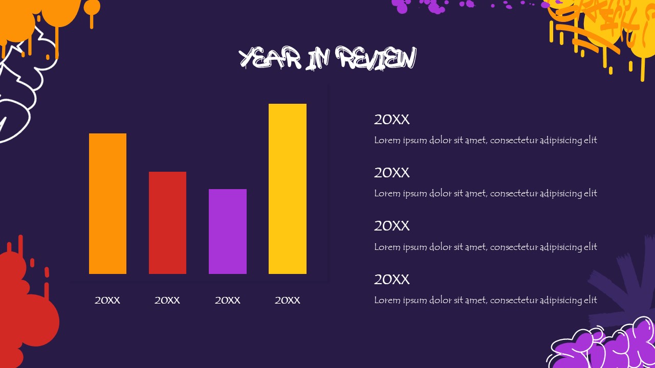 Graffiti Style chart ppt Free slide