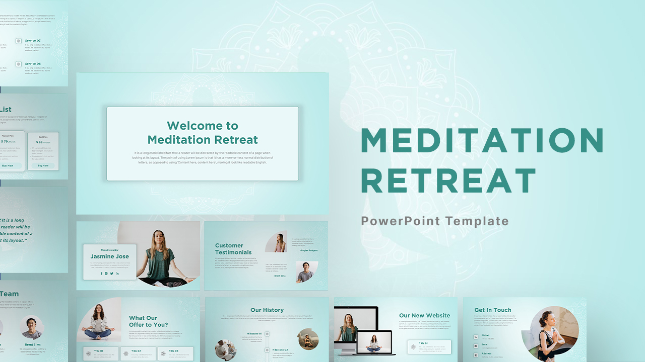Meditation Retreat PowerPoint Template Deck