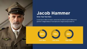 Navy PowerPoint infographics slide