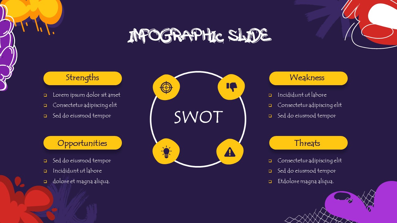 swot Graffiti Style ppt Free slide