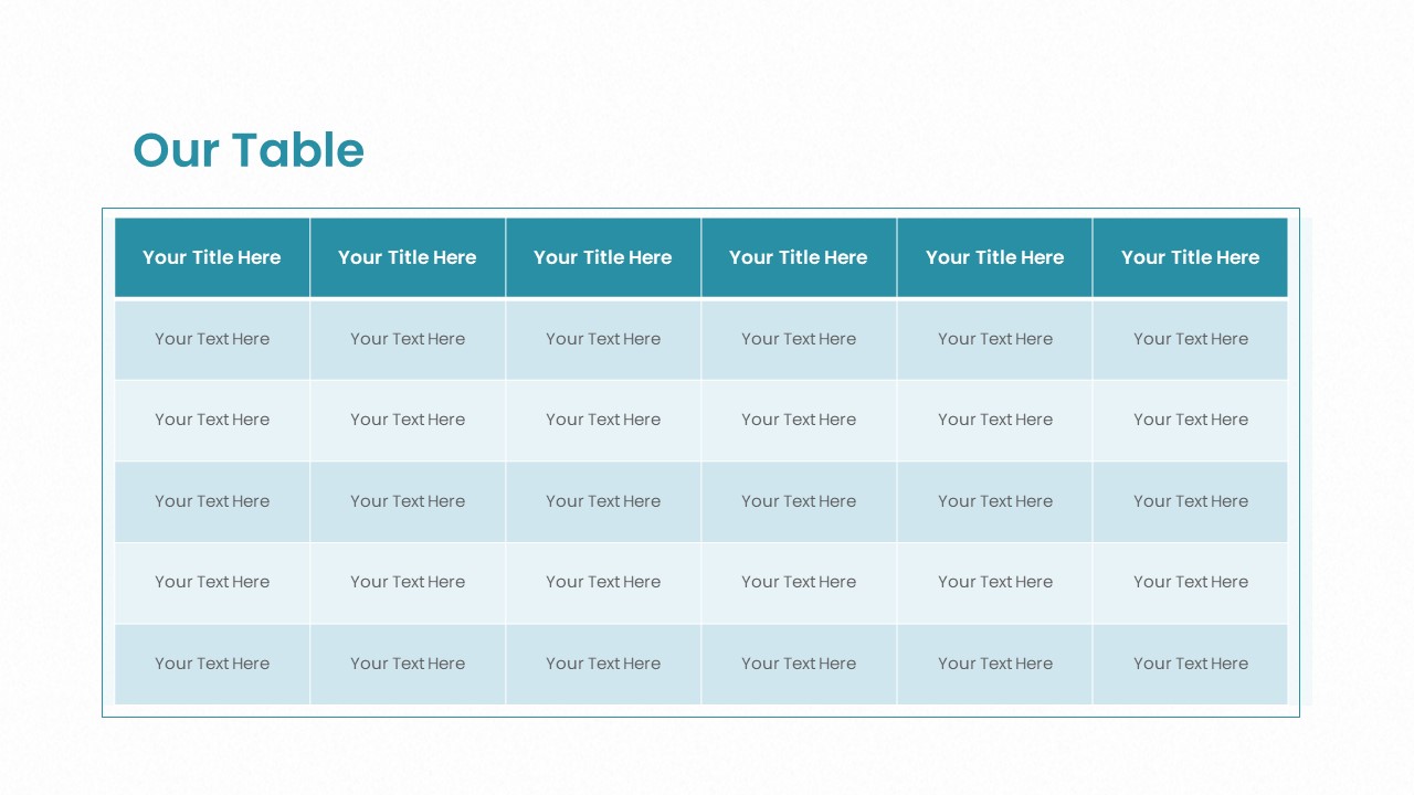 Clean Deck Free Presentation Template Table