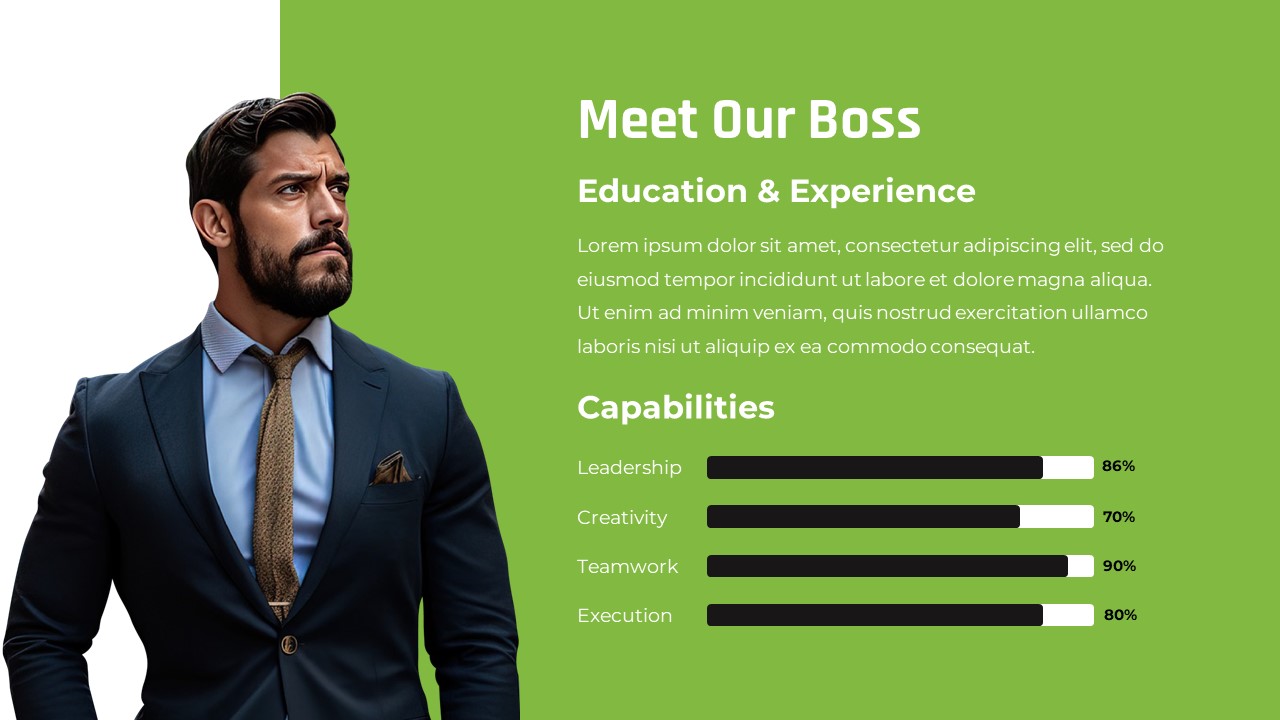 Free Company Profile Presentation Template Capabilities