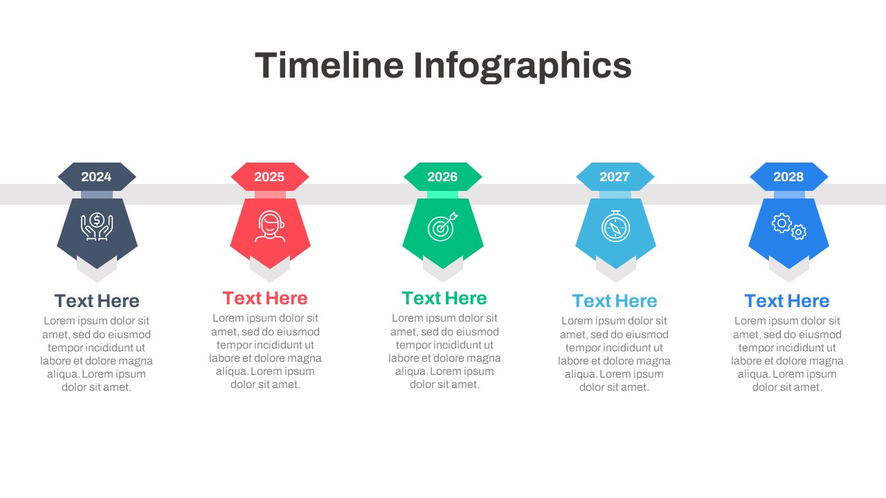 Free-PowerPoint-Timeline-Infographics-Deck-Text