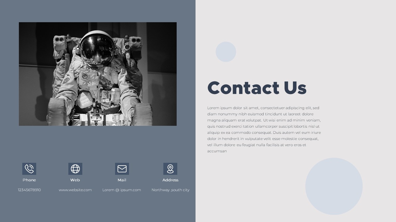 Free Space contact us Minimal Deck Template