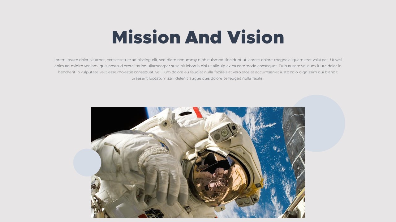 Free mission and vision Space Minimal Deck Template