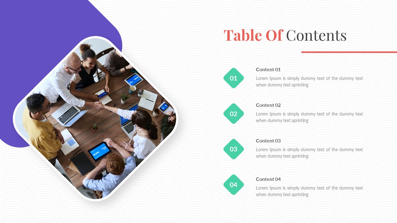 Modern Deck Free PowerPoint Templates Contents