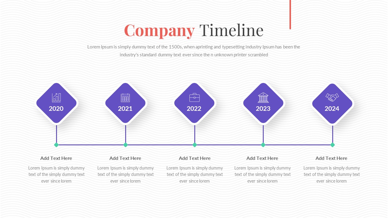 Modern Deck Free PowerPoint Templates Timeline