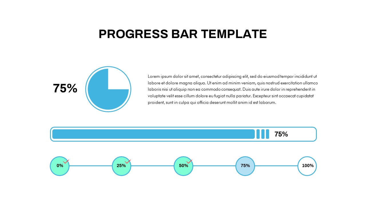 Progress Bar Chart PowerPoint Template