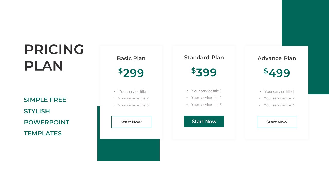 Simple Deck Free PowerPoint Templates Pricing