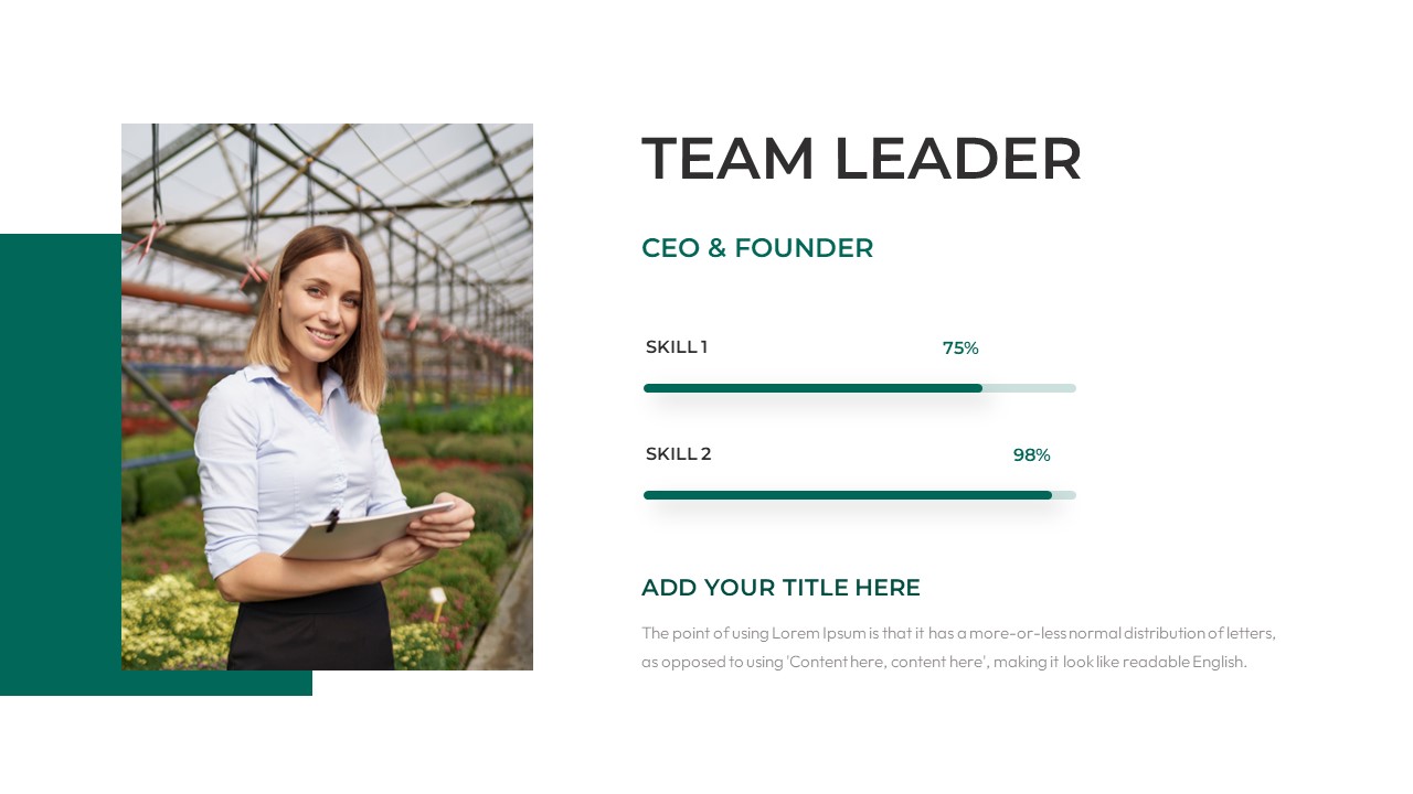 Simple Deck Free PowerPoint Templates Team Leader