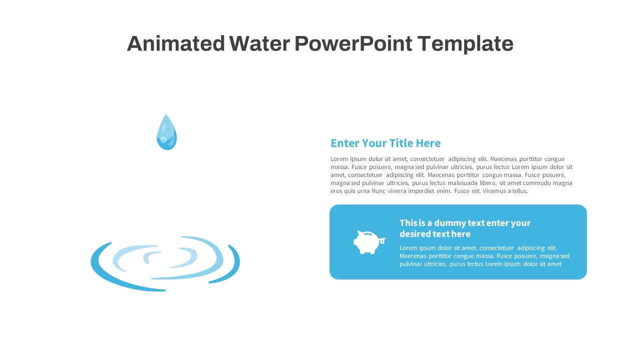 Animated Water Droplet Infographic PowerPoint Template