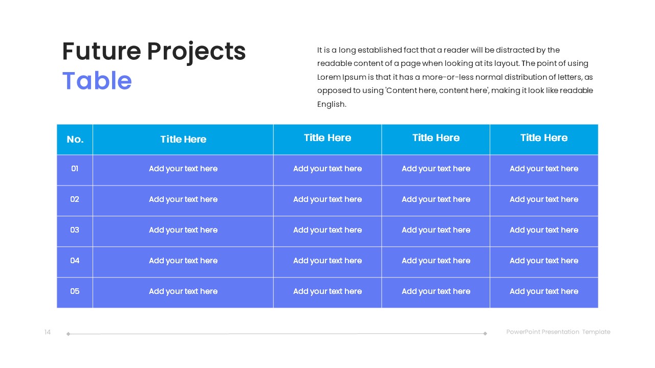 Free Marketing Plan PowerPoint Template future projects