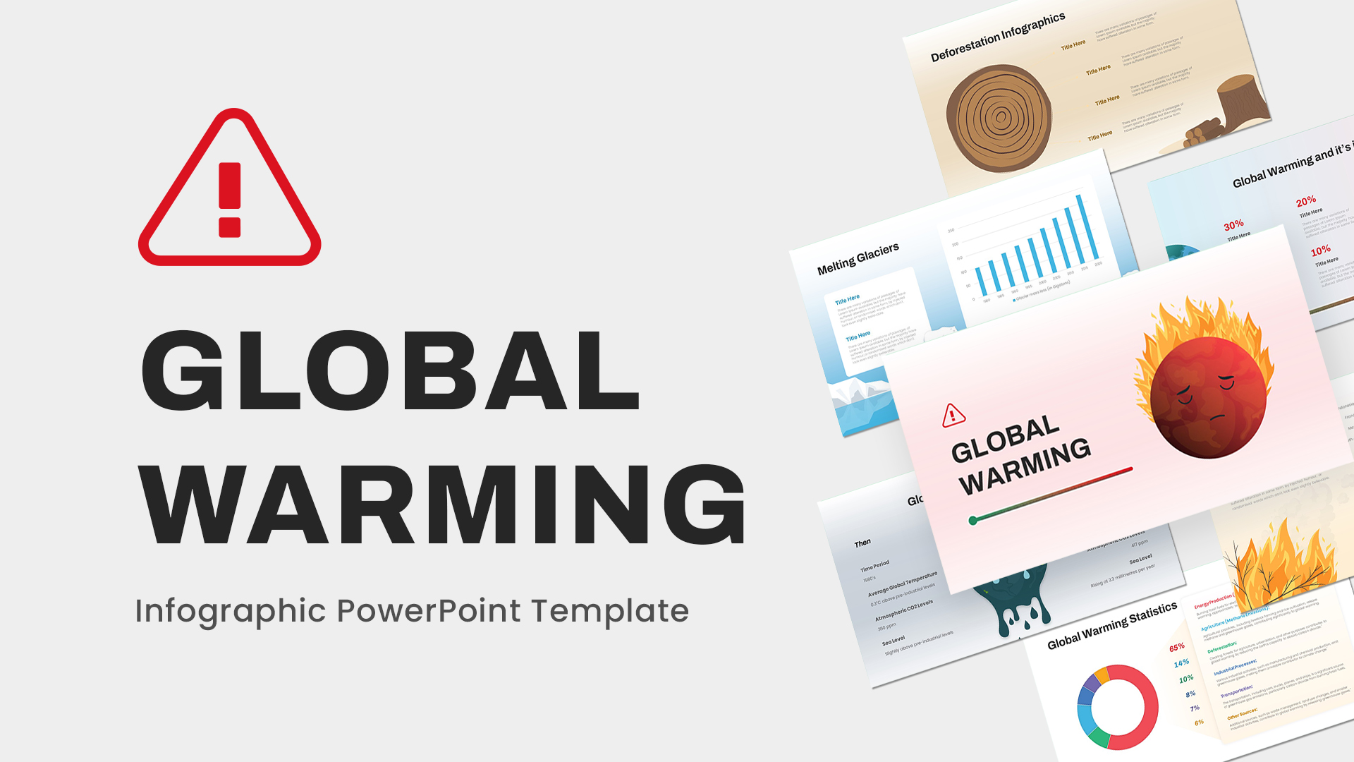 Global Warming Infographic PowerPoint Template Deck
