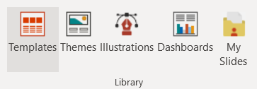 Button that adds templates to your PowerPoint presentations in SlideBazaar's PowerPoint plugin