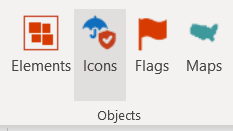 Button to add icons to your PowerPoint presentations in SlideBazaar's PowerPoint plugin