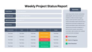 Free Weekly Status Report PowerPoint Template