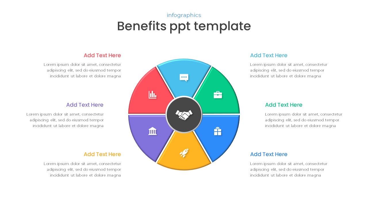Free Six Part Benefits Template For PowerPoint Google Slides