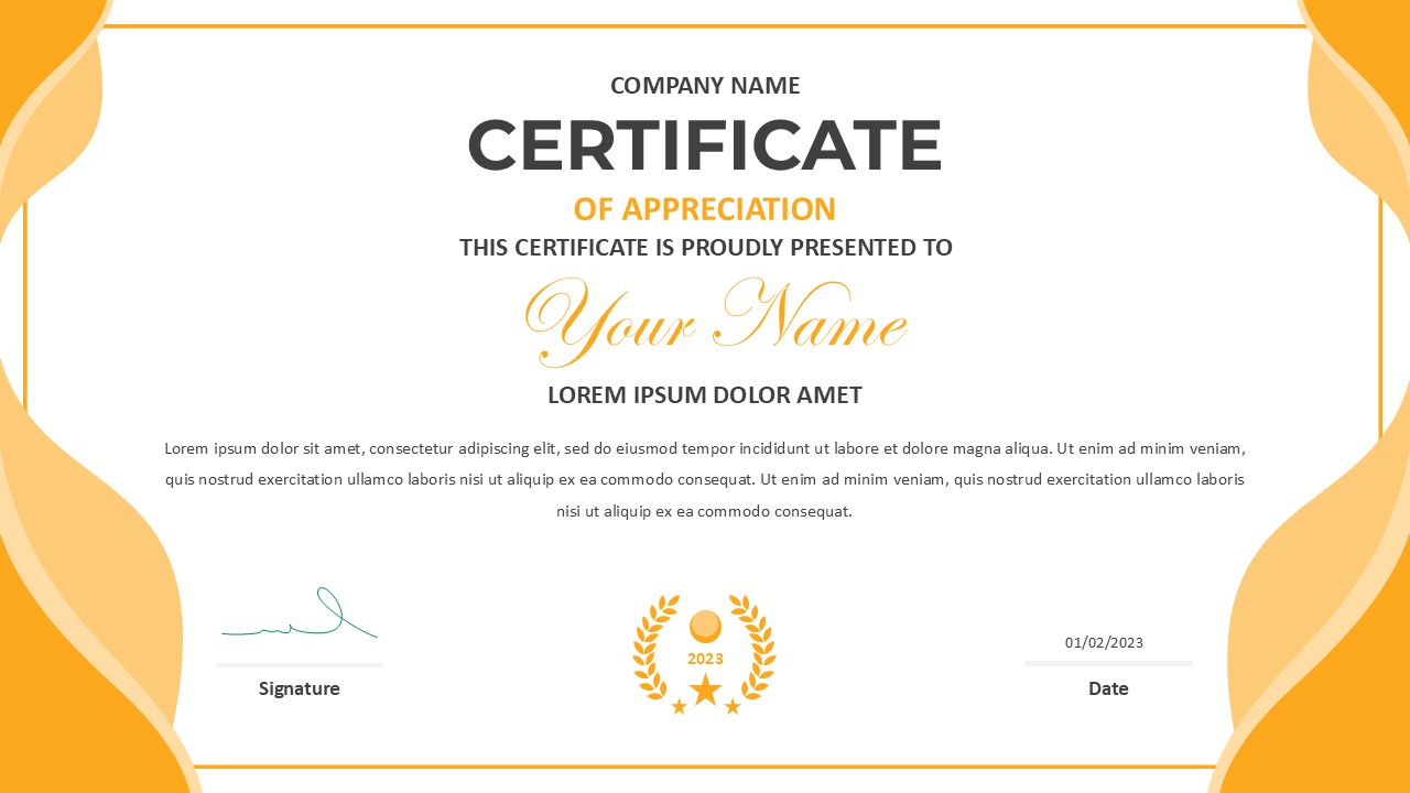 Free Certificate PowerPoint Template featured image