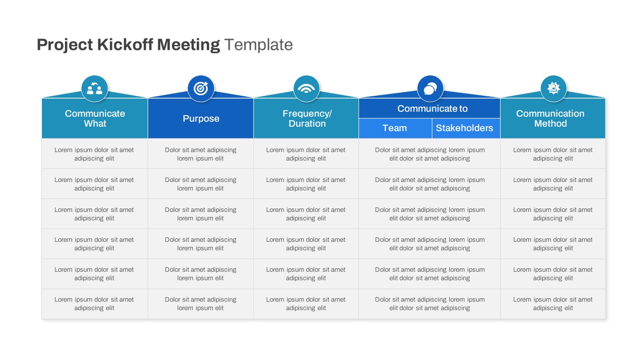 Free Project Kickoff Meeting Template PowerPoint